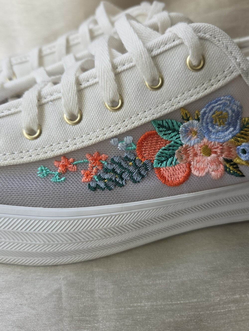 Keds x Rifle Paper Co. Triple Kick Citrus Garden Platform Sneakers Size 10 - Picture 5 of 16